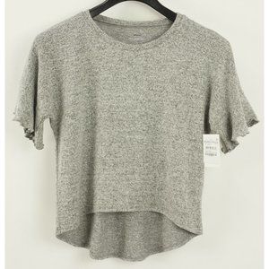 New‎ 1901 Kids XL Short Sleeve Grey Heather Ruffle Brushed Knit Ultra Soft Top